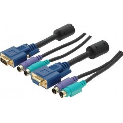 KVM-kabel VGA hann, 2xPS/2...