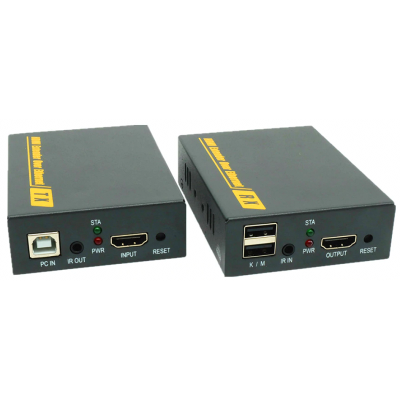 Polar Forstå pensionist HDMI KVM extender 150 meter fra Cat 6a / 7 RJ45-kabel, over LAN, IR, USB